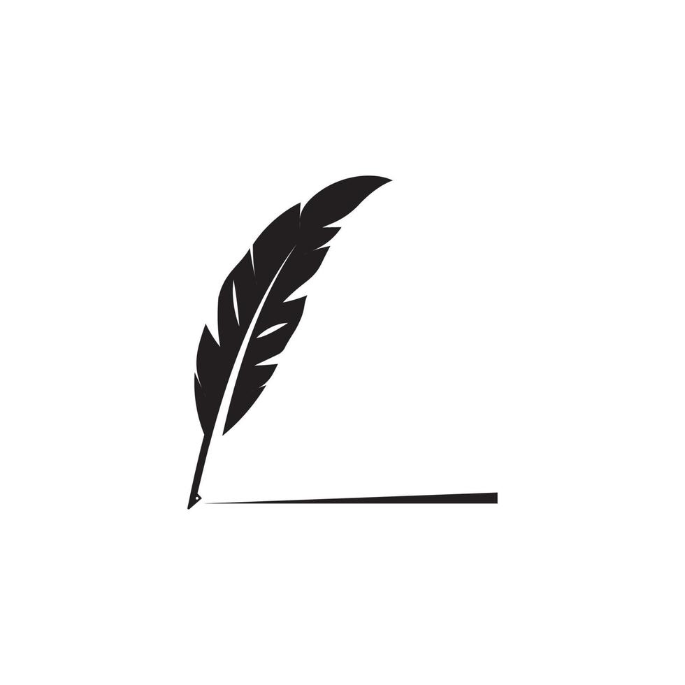 feather quill pen icon vector