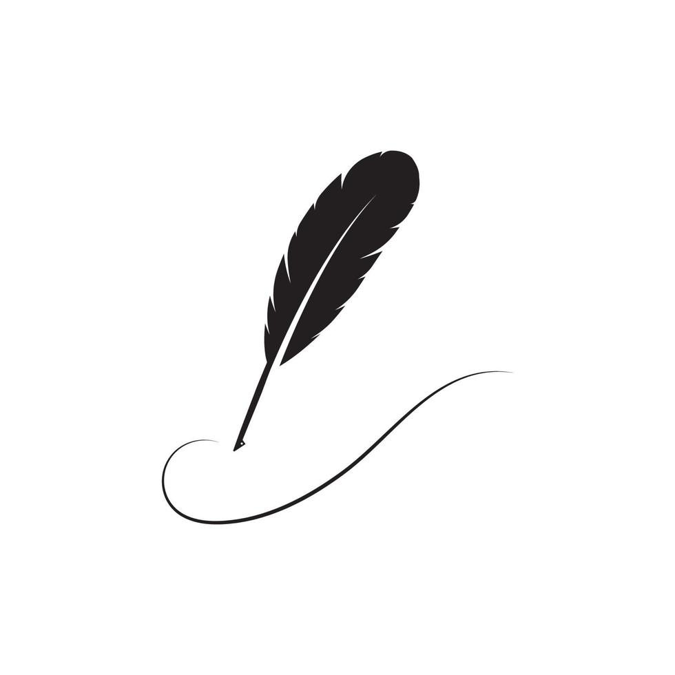 feather quill pen icon vector