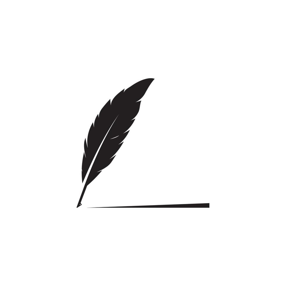 feather quill pen icon vector