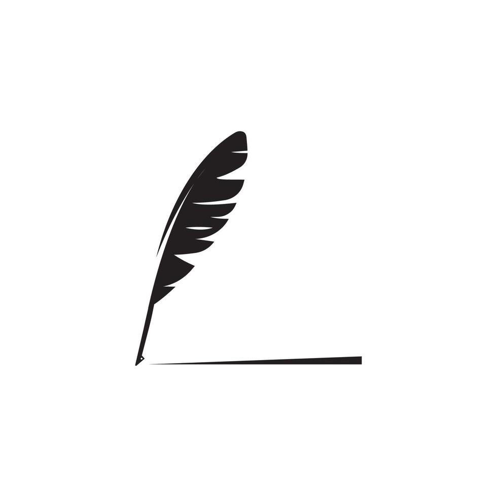 feather quill pen icon vector