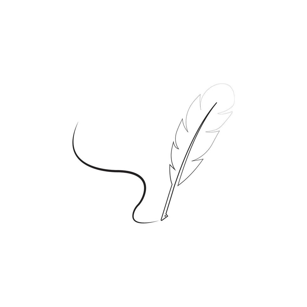 feather quill pen icon vector