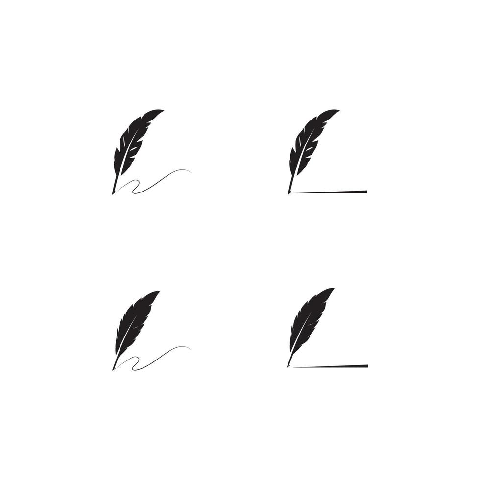 feather quill pen icon vector