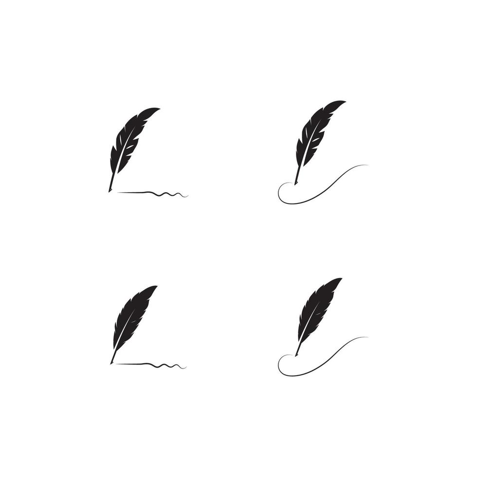 feather quill pen icon vector