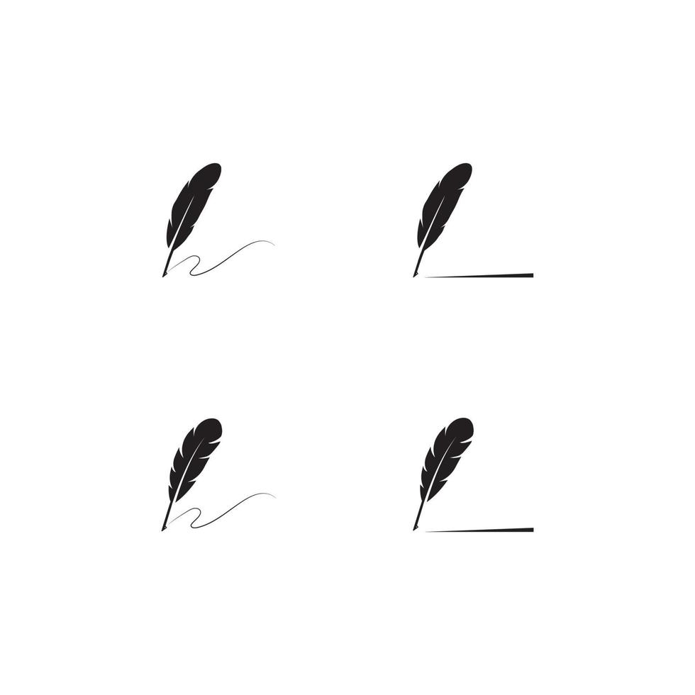 feather quill pen icon vector