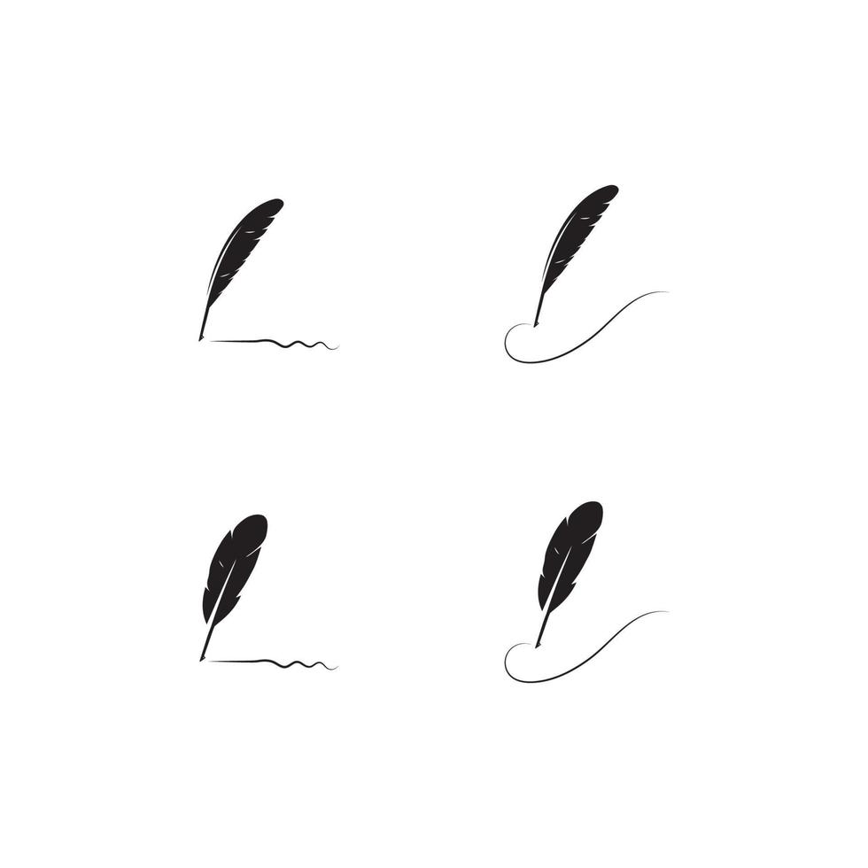 feather quill pen icon vector