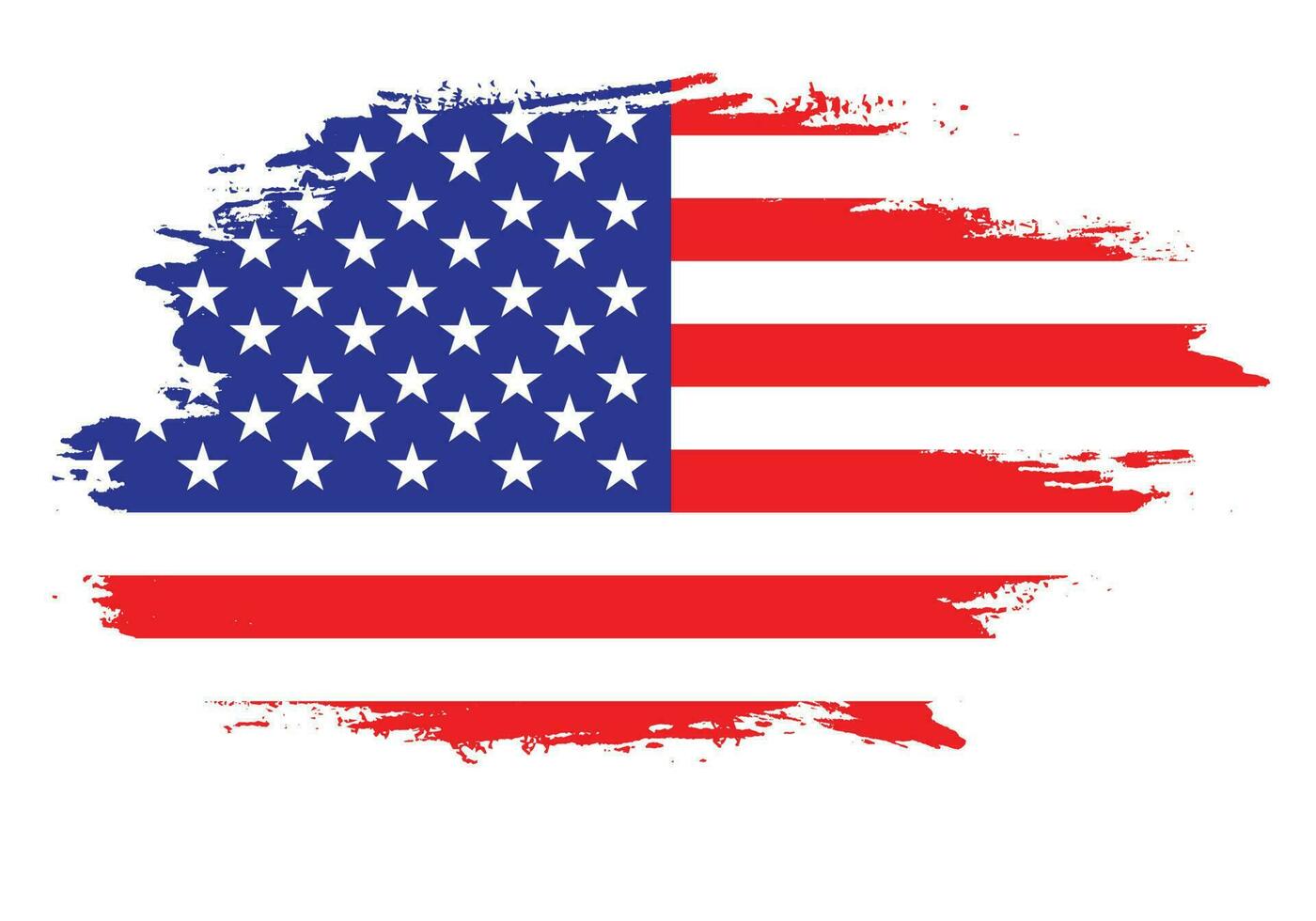 Grunge brush stroke USA flag vector