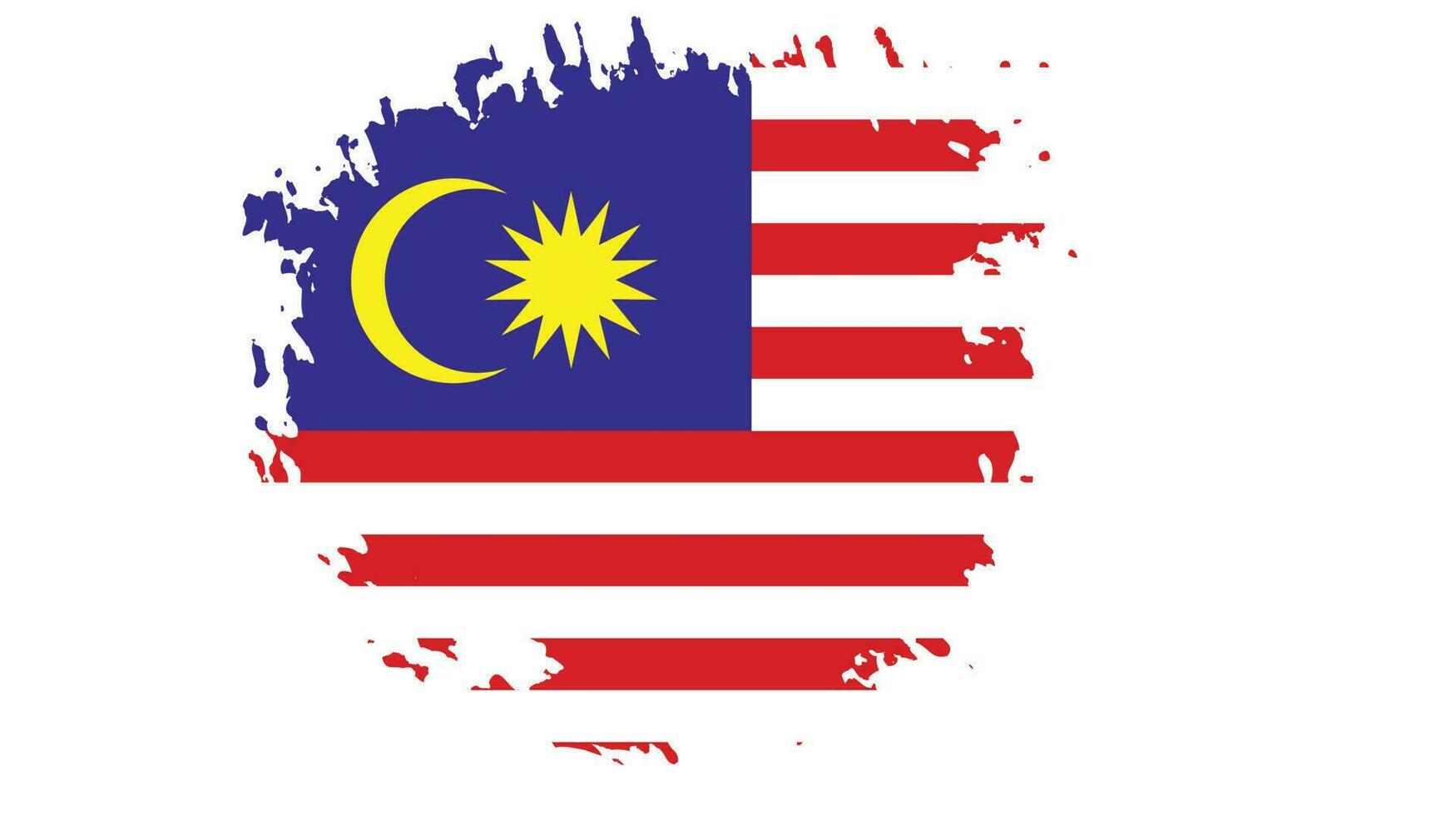 bandera profesional de malasia grunge vector