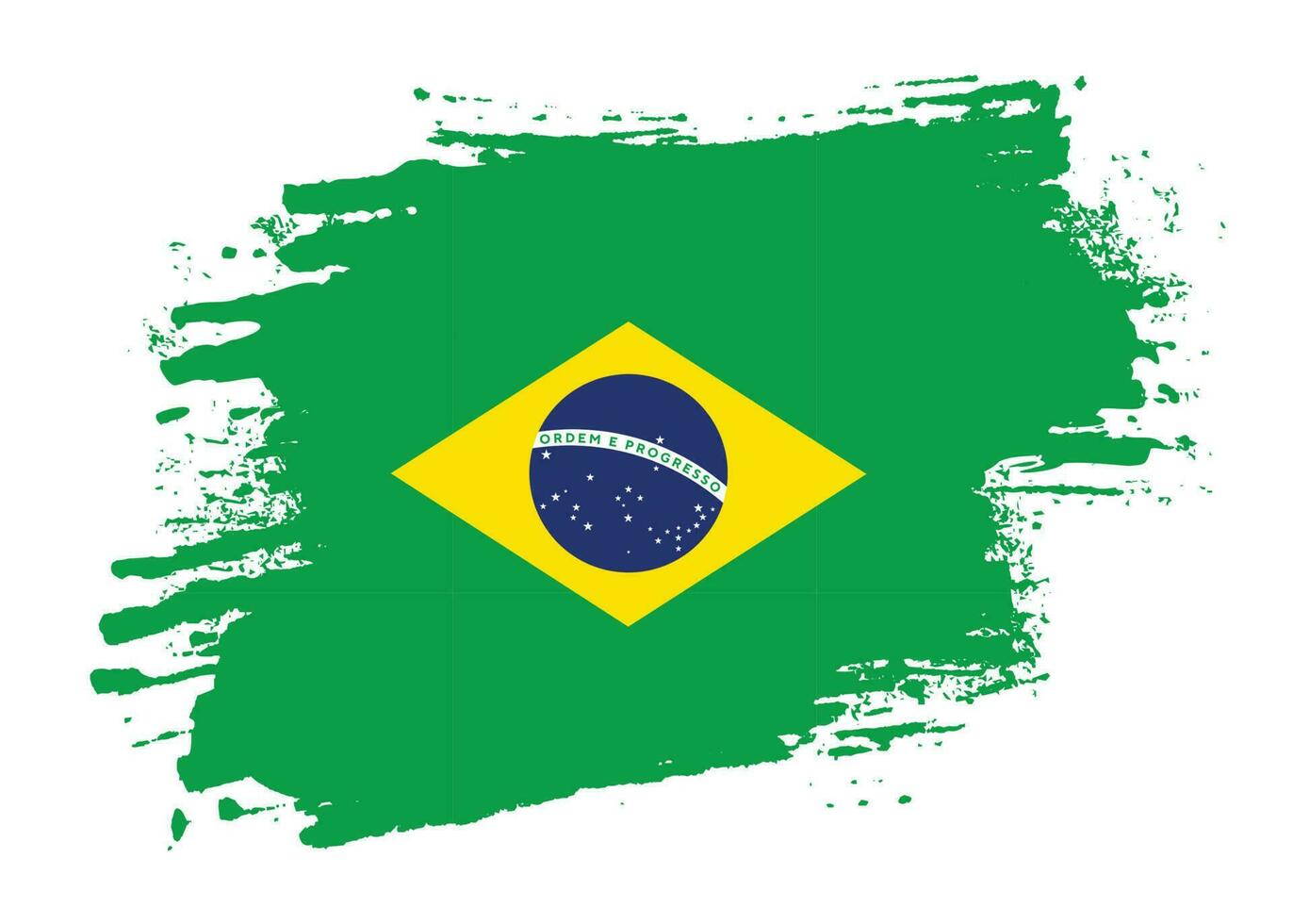 Graphic Brush stroke Brazil flag vector