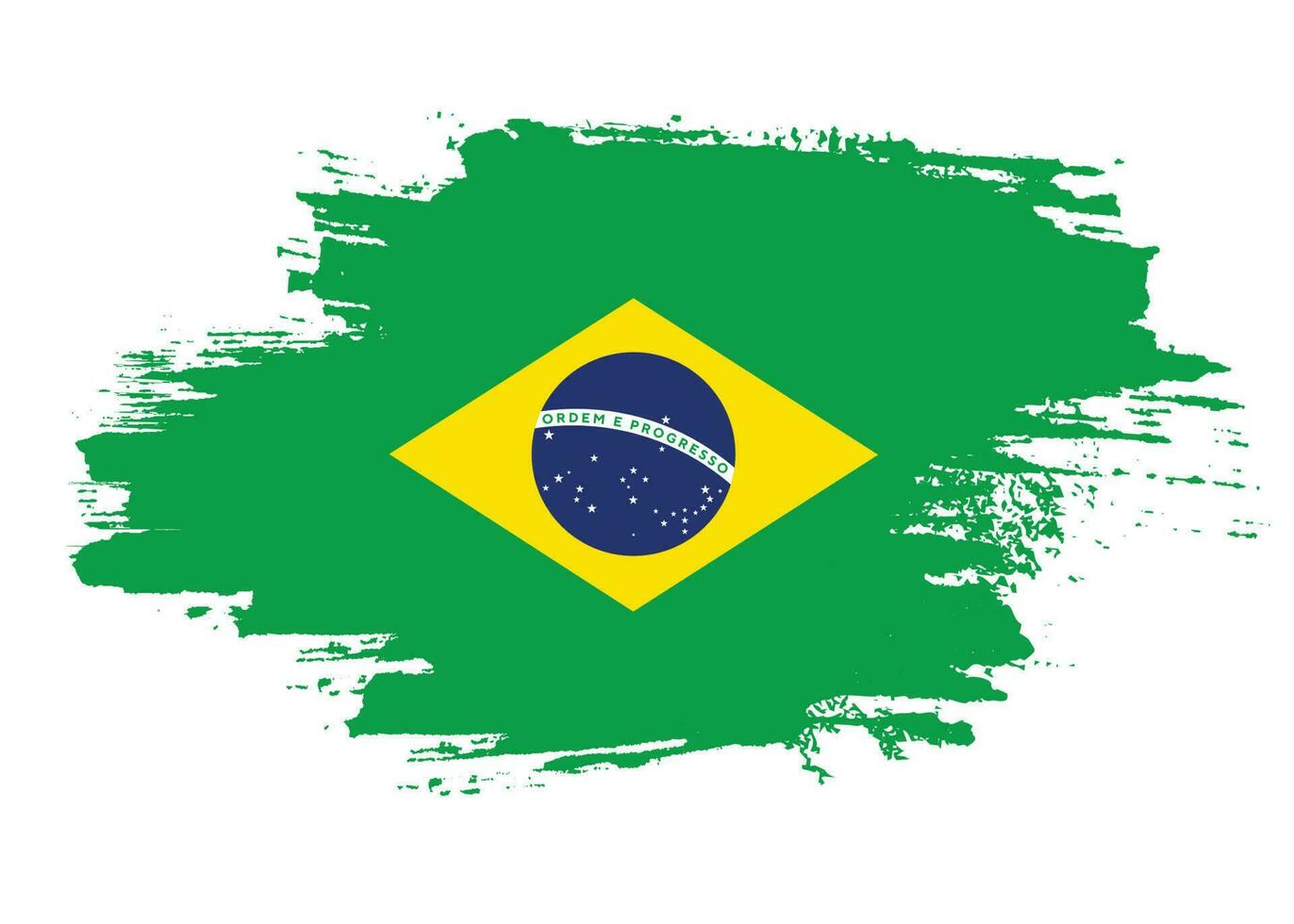 pincel trazo grunge textura brasil bandera vector