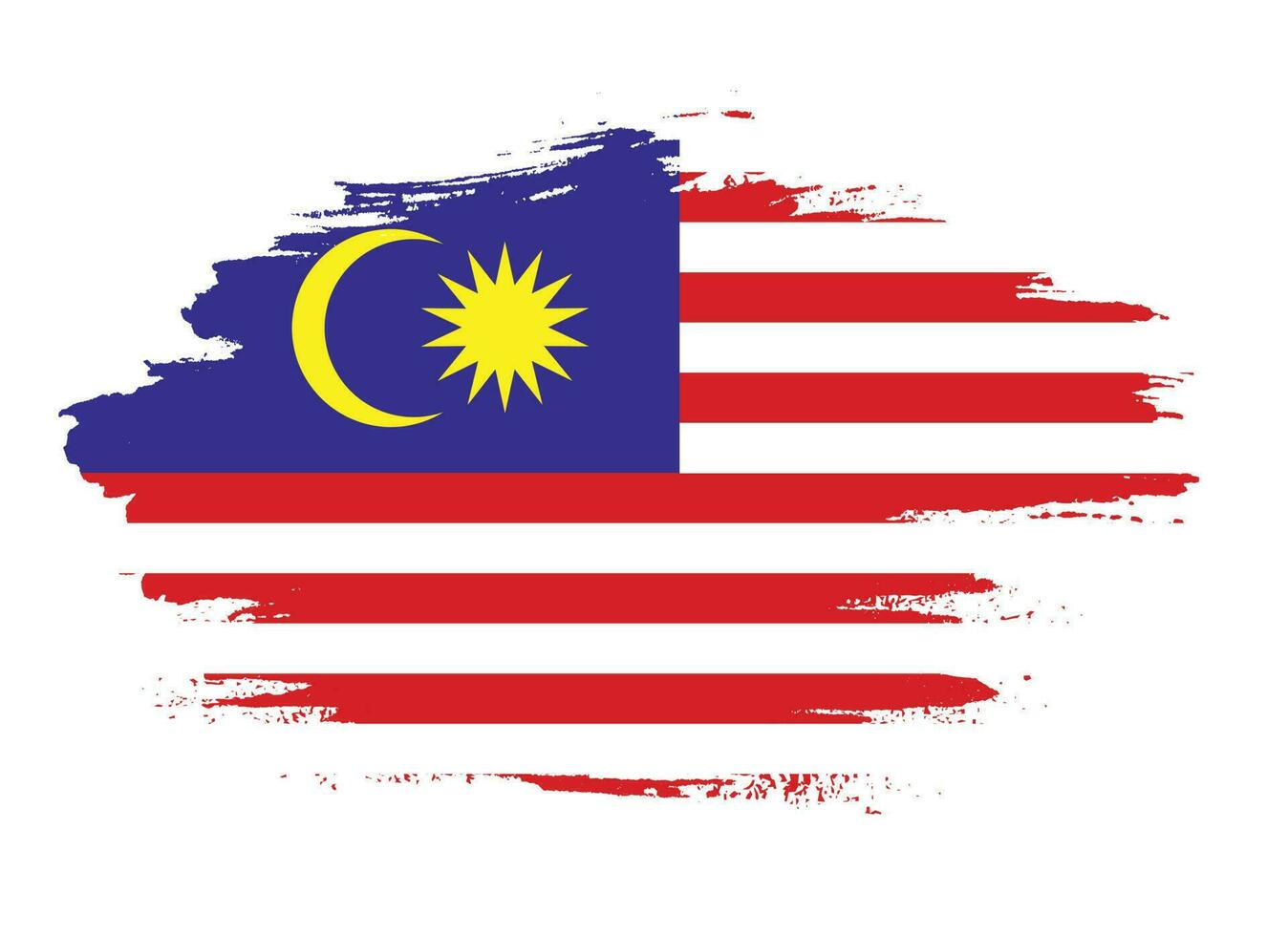 New brush grunge texture Malaysia flag vector