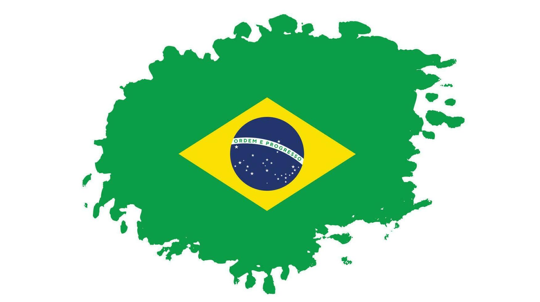 vector de bandera de brasil abstracto de textura grunge plana