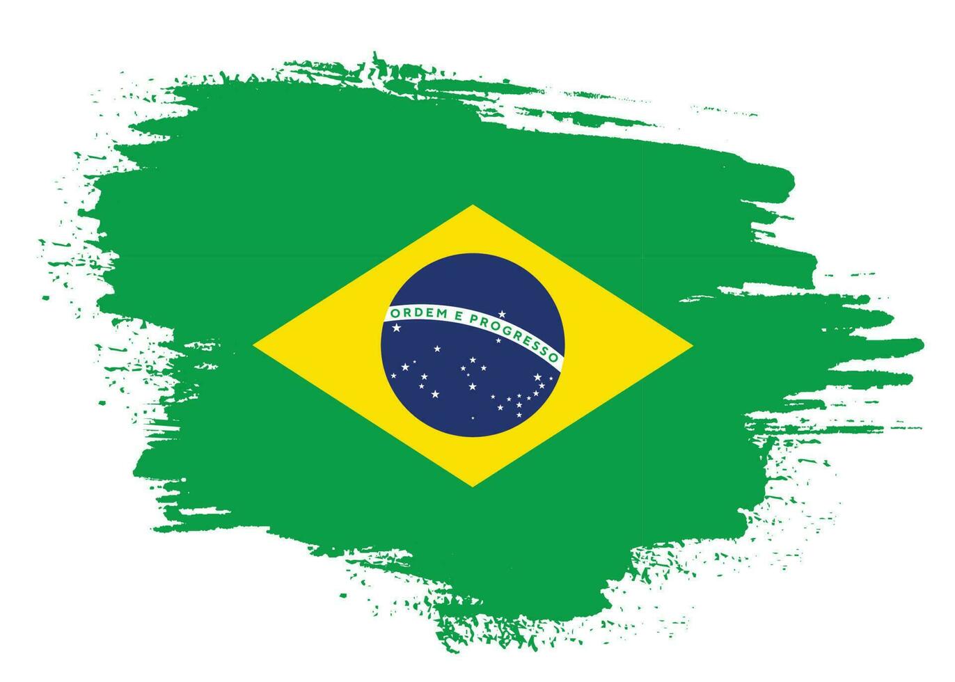 marco de trazo de pincel de pintura de tinta vector de bandera de brasil