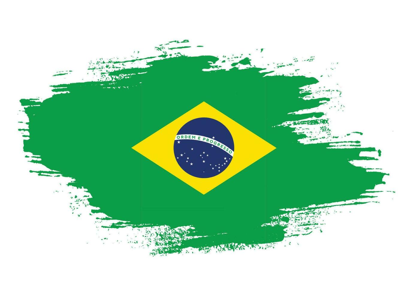 Modern brush stroke Brazil flag vector