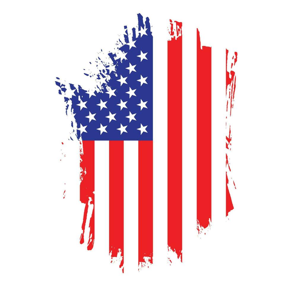 Grunge brush stroke USA flag vector