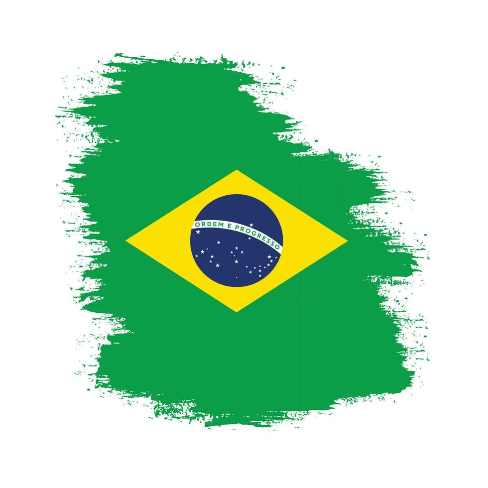 vector de bandera de brasil de trazo de pincel de bienvenida