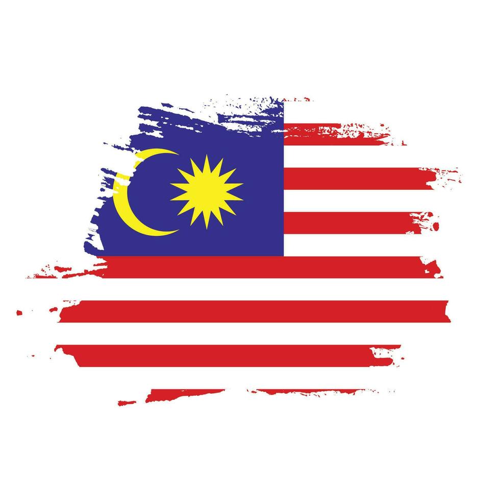 Malaysia brush stroke flag vector