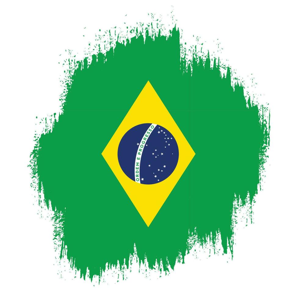 imagen de vector de bandera de brasil de trazo de pincel gratis