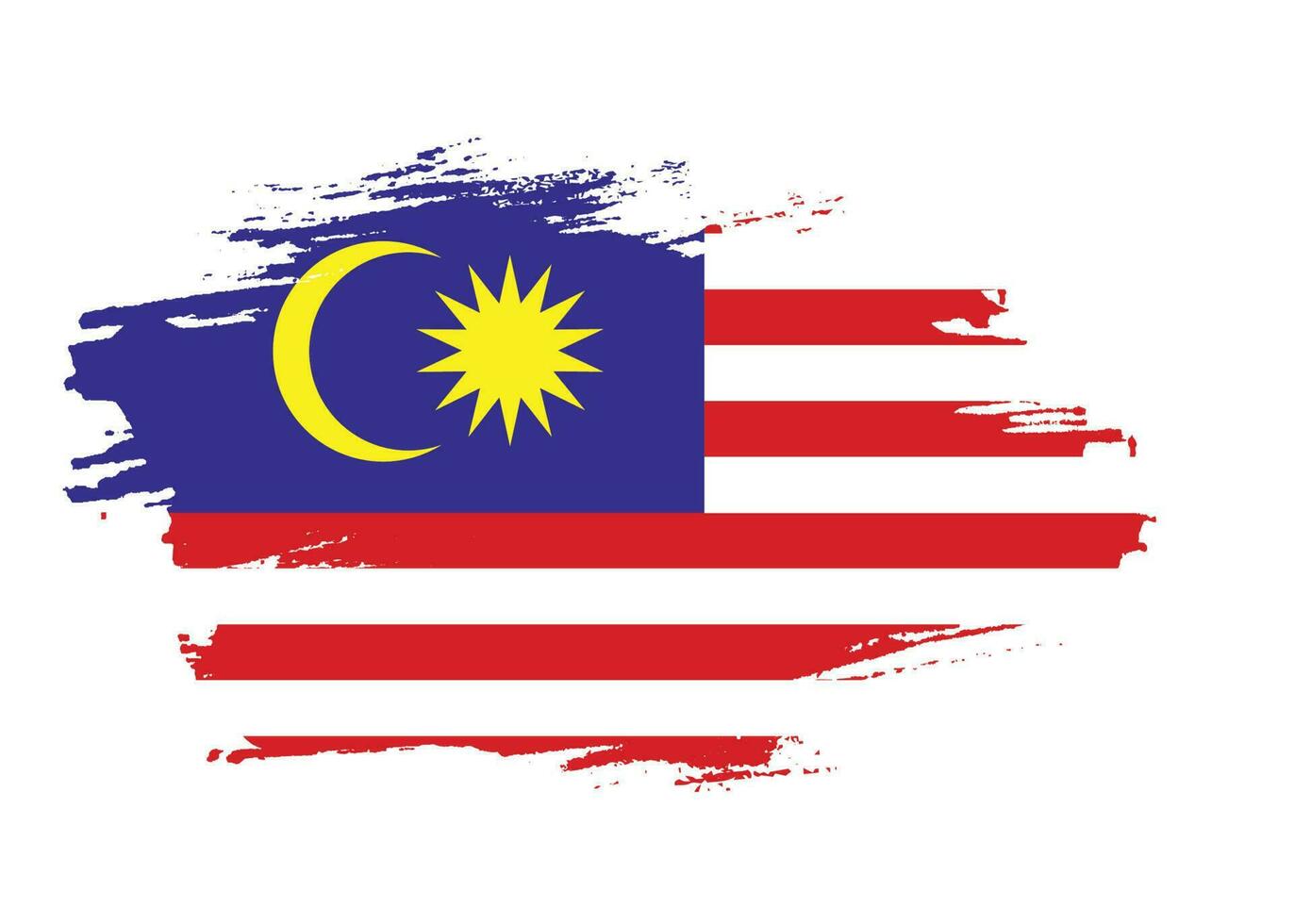 Abstract grunge texture Malaysia flag design vector