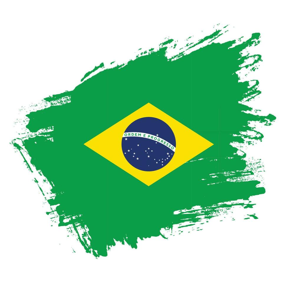 New Brazil faded grunge flag vector