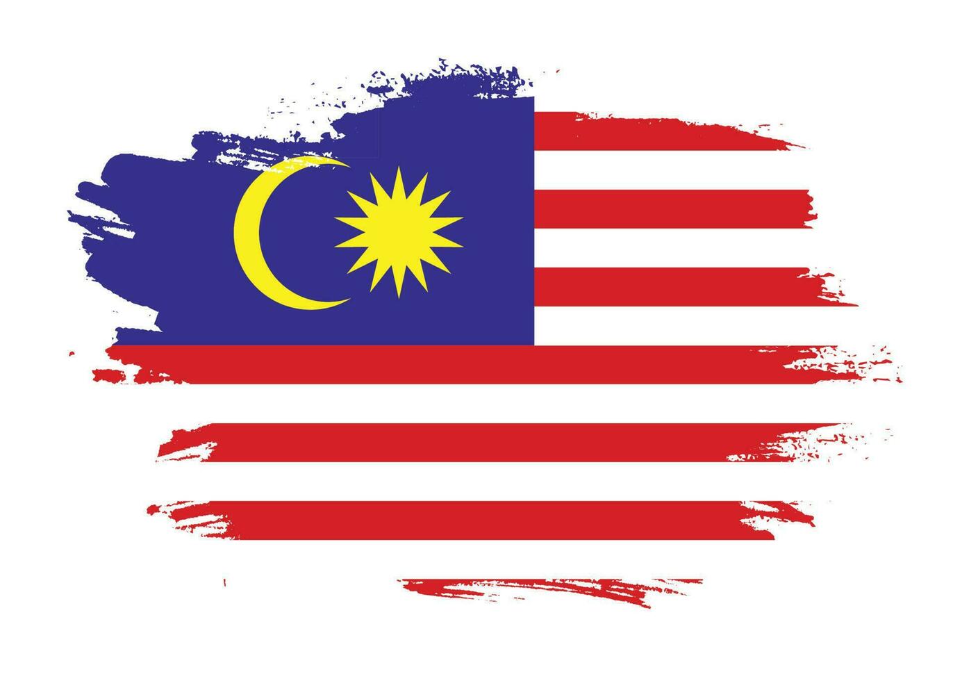 Isolated brush stroke Malaysia flag vector