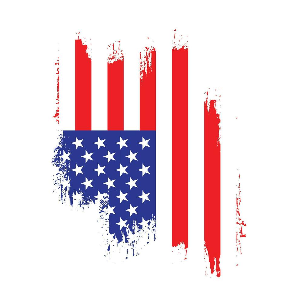 Modern brush stroke frame USA flag vector