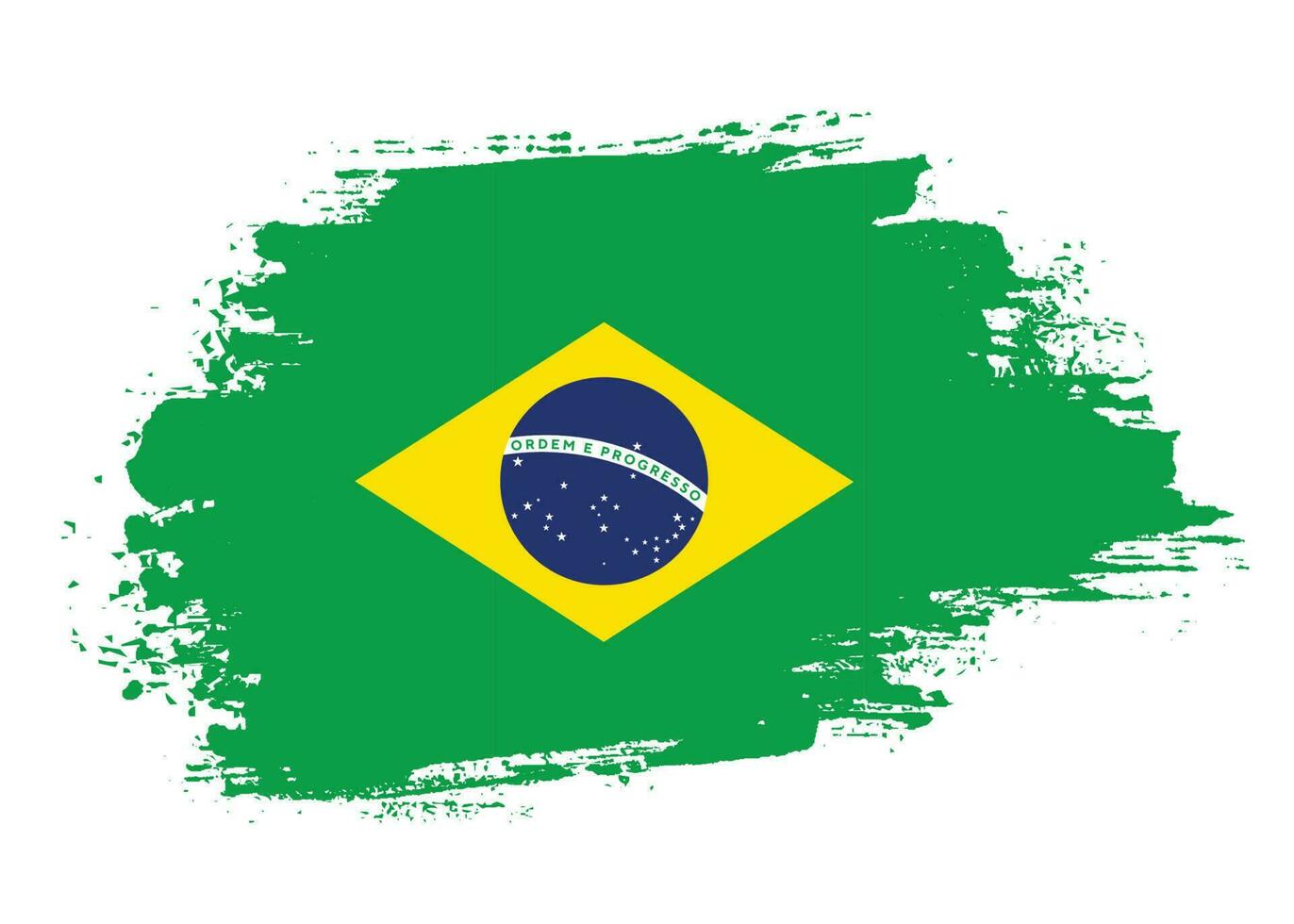 Vector brush stroke Brazil flag
