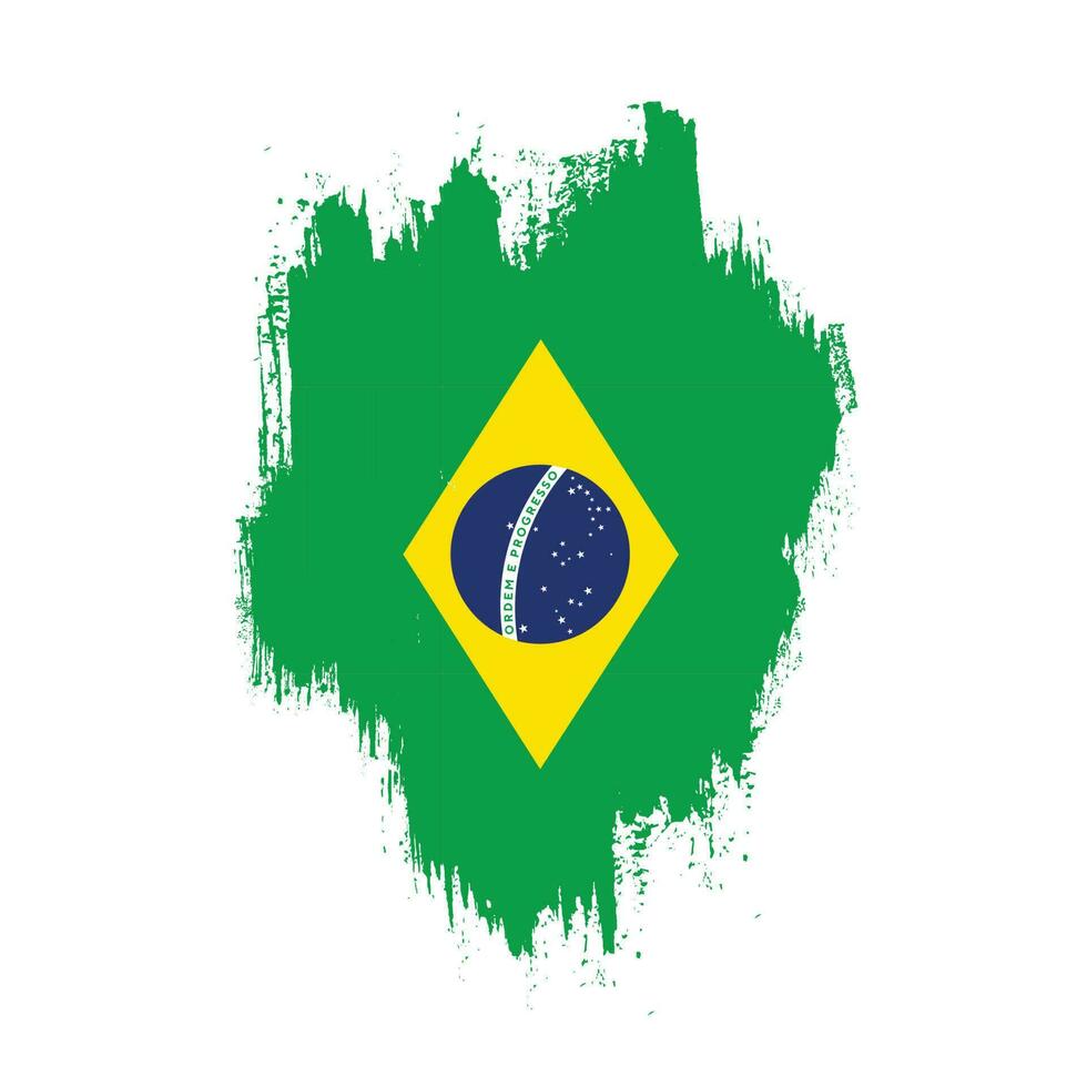 vector de bandera de brasil de trazo de pincel