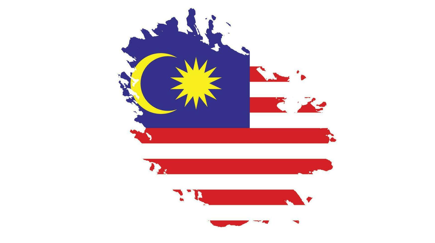 vector de bandera de malasia de trazo de pincel