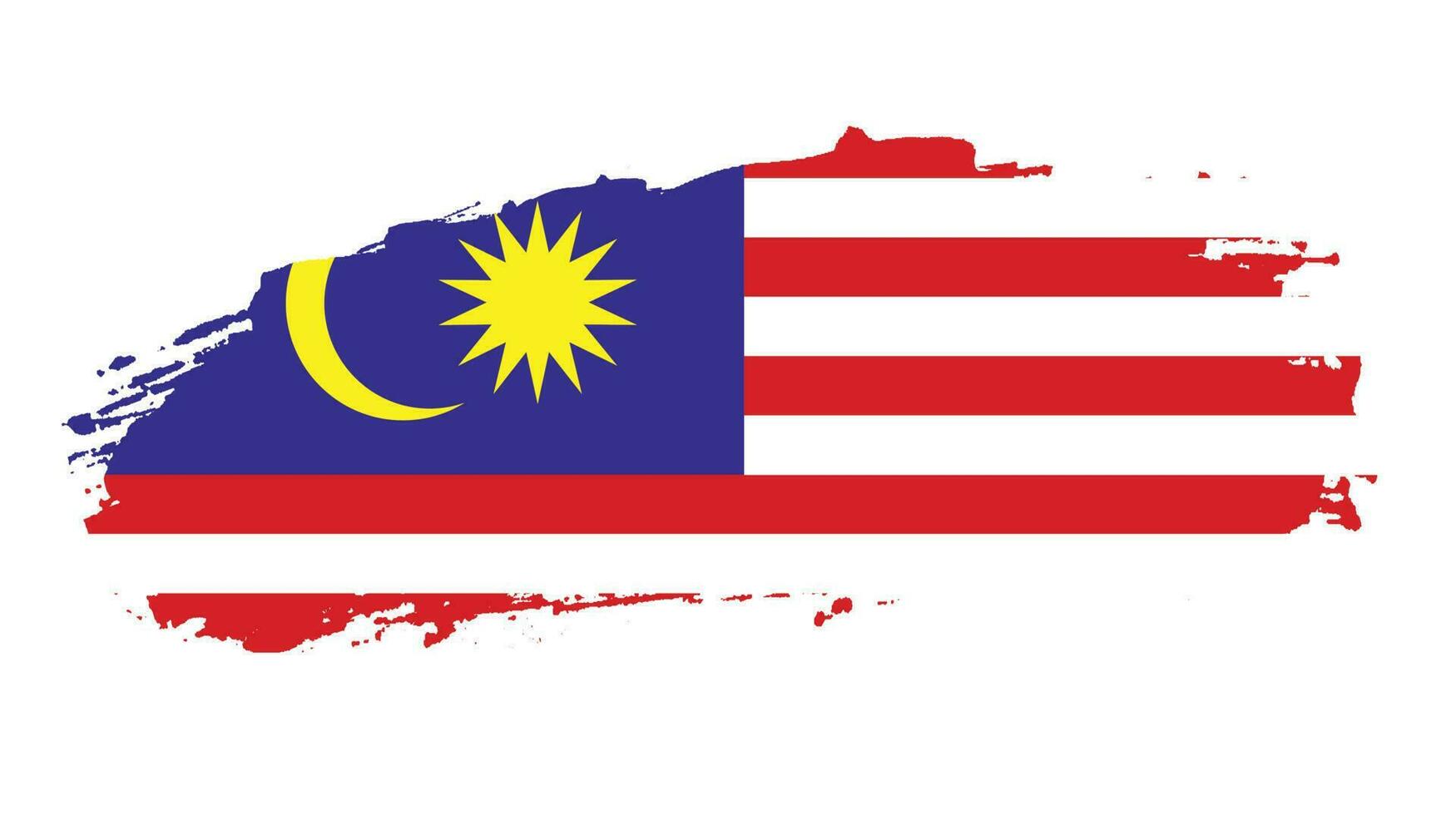 Modern brush stroke Malaysia flag vector