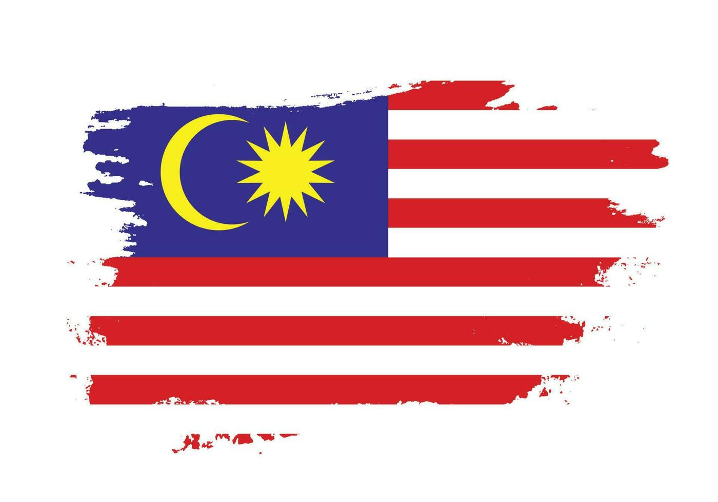 vector de bandera de malasia efecto de pincel profesional