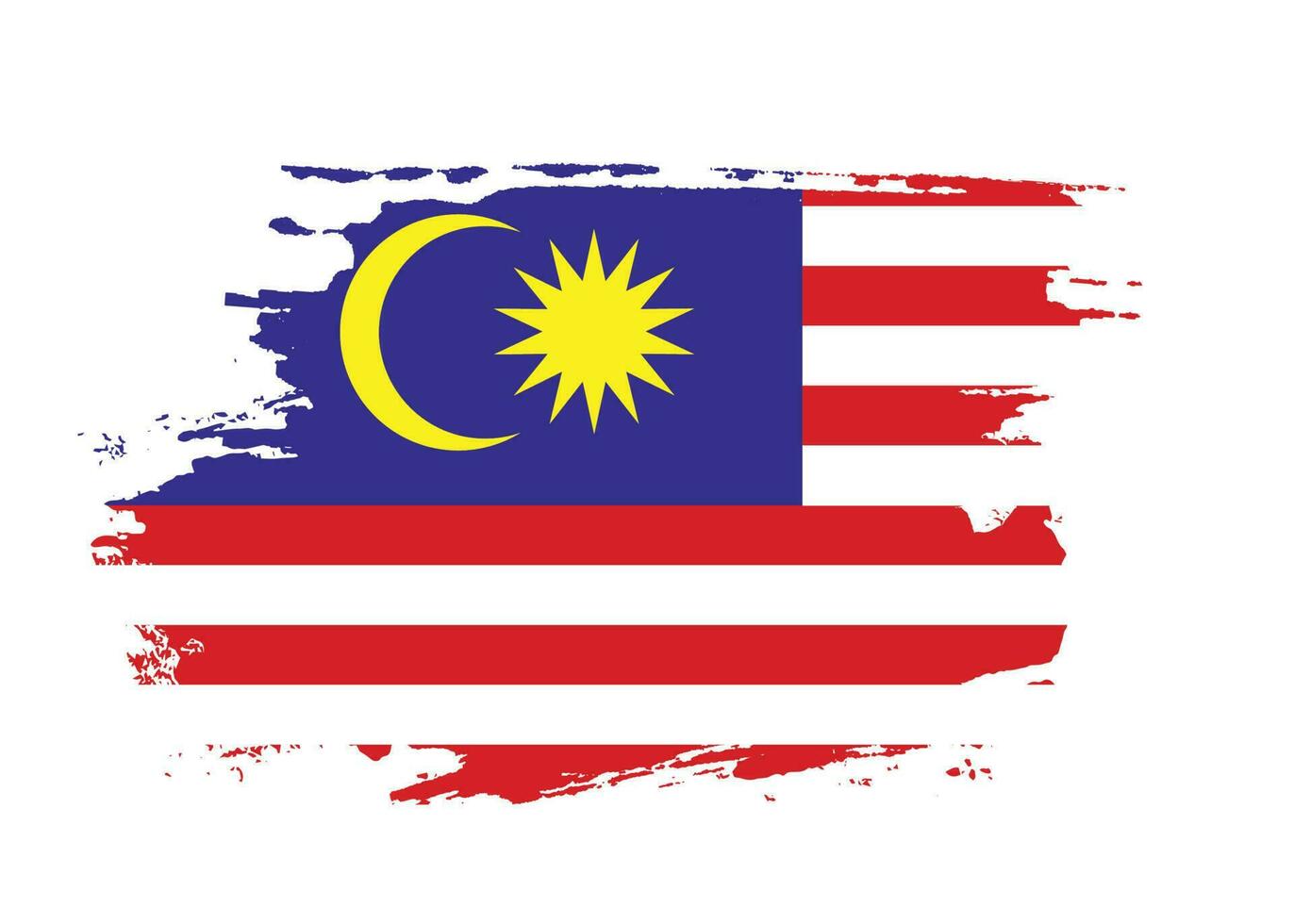 New vintage splash Malaysia flag vector
