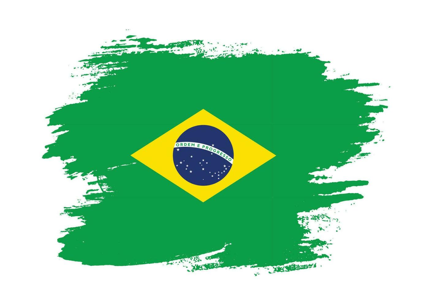 vector de bandera de brasil de trazo de pincel grueso