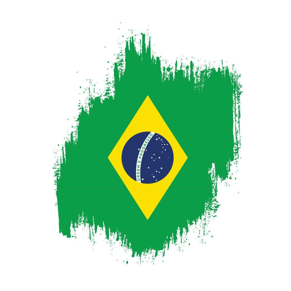 Brush stroke Brazil flag vector for free