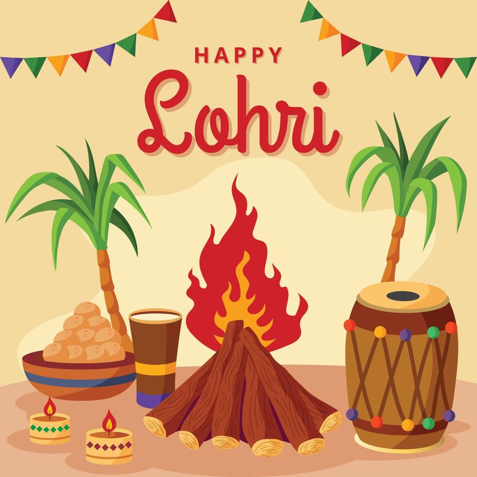 Lohri Celebration Concept vector