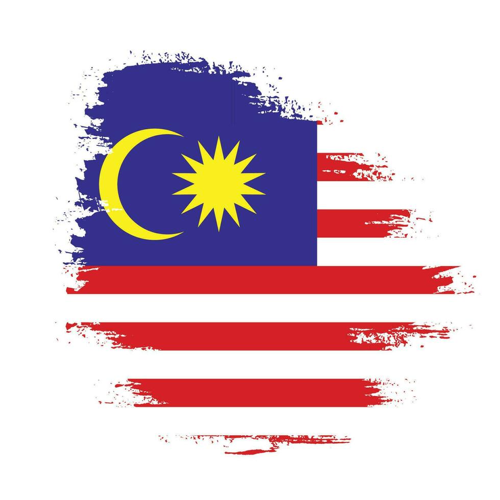 Ink brush stroke Malaysia flag vector