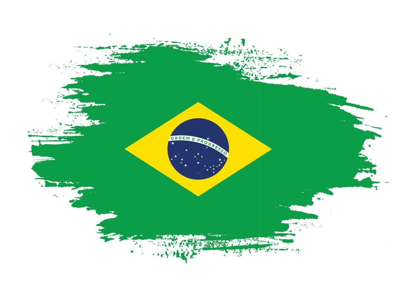 vector de bandera de brasil de trazo de pincel aislado