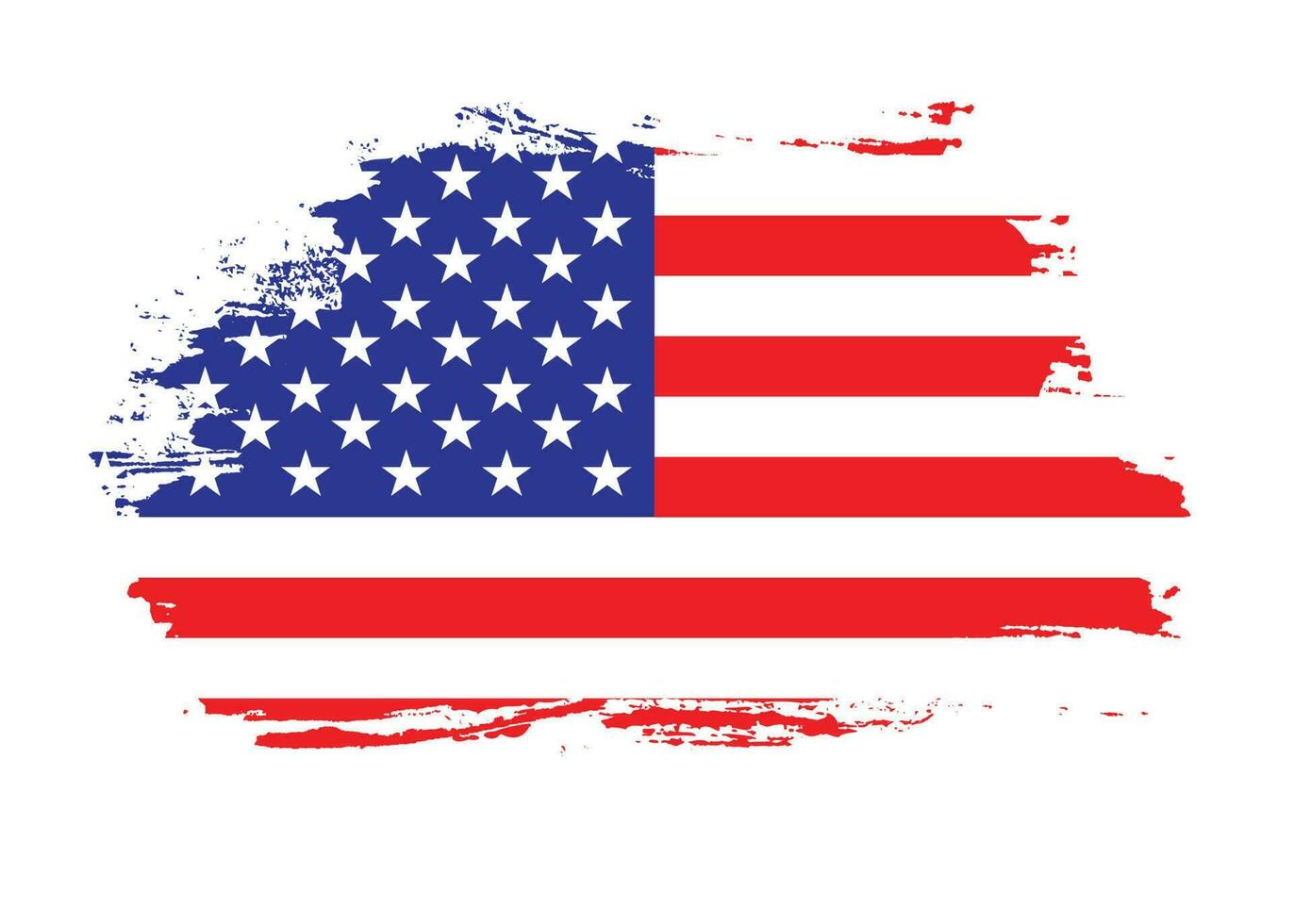 Paint brush stroke USA flag vector for free download