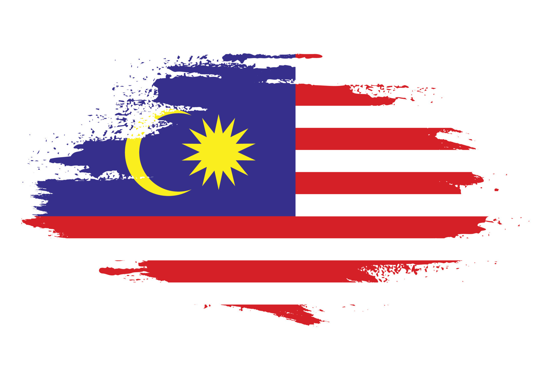 Professional hand paint Malaysia flag vector 16128324 Vector Art at