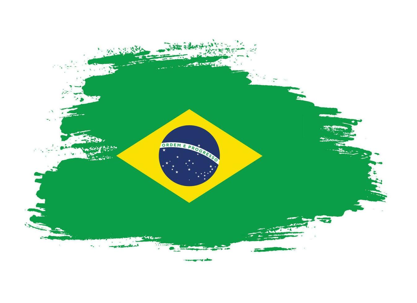 Dirty brush stroke Brazil flag vector