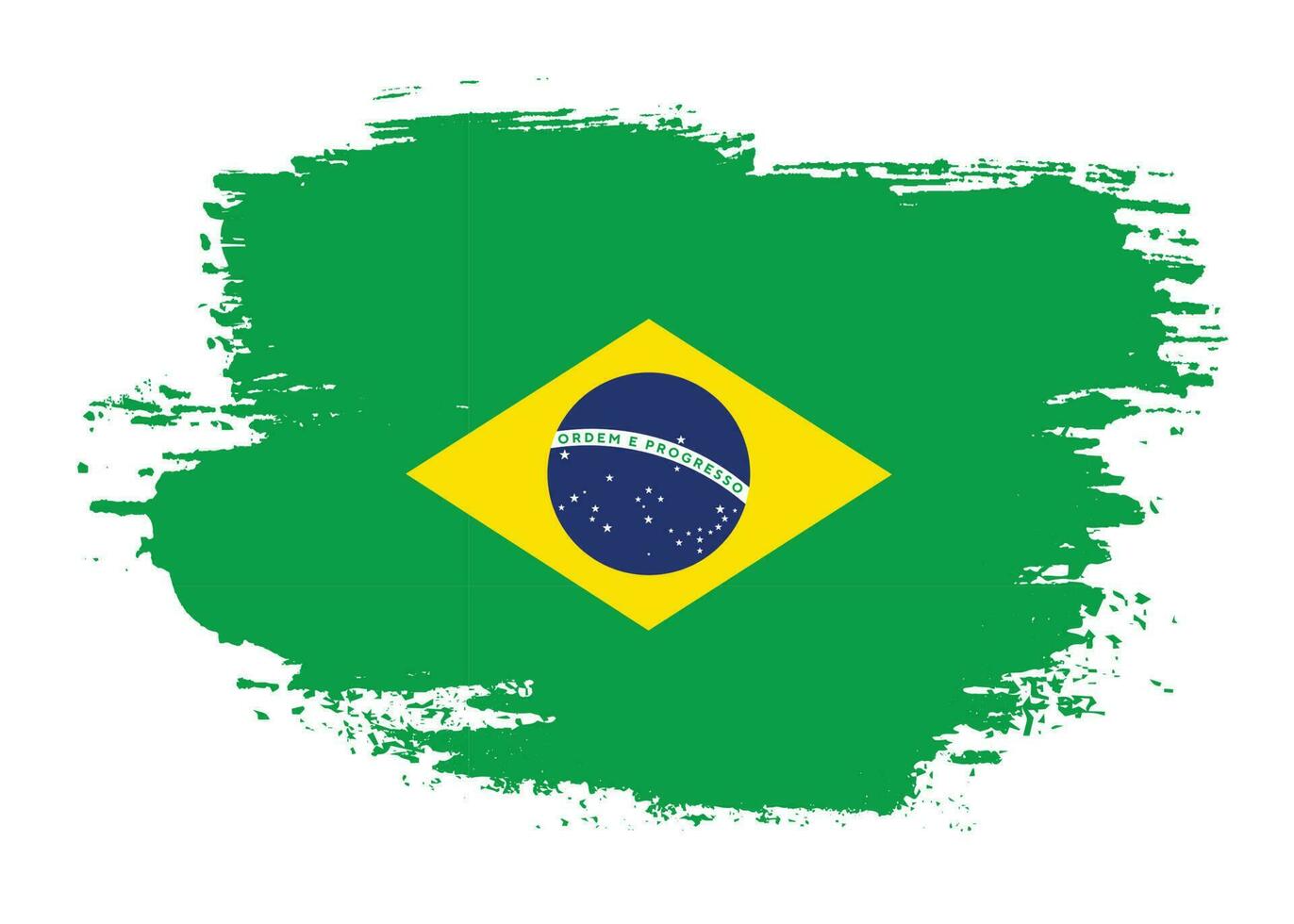 efecto de pincel brasil grunge textura bandera vector