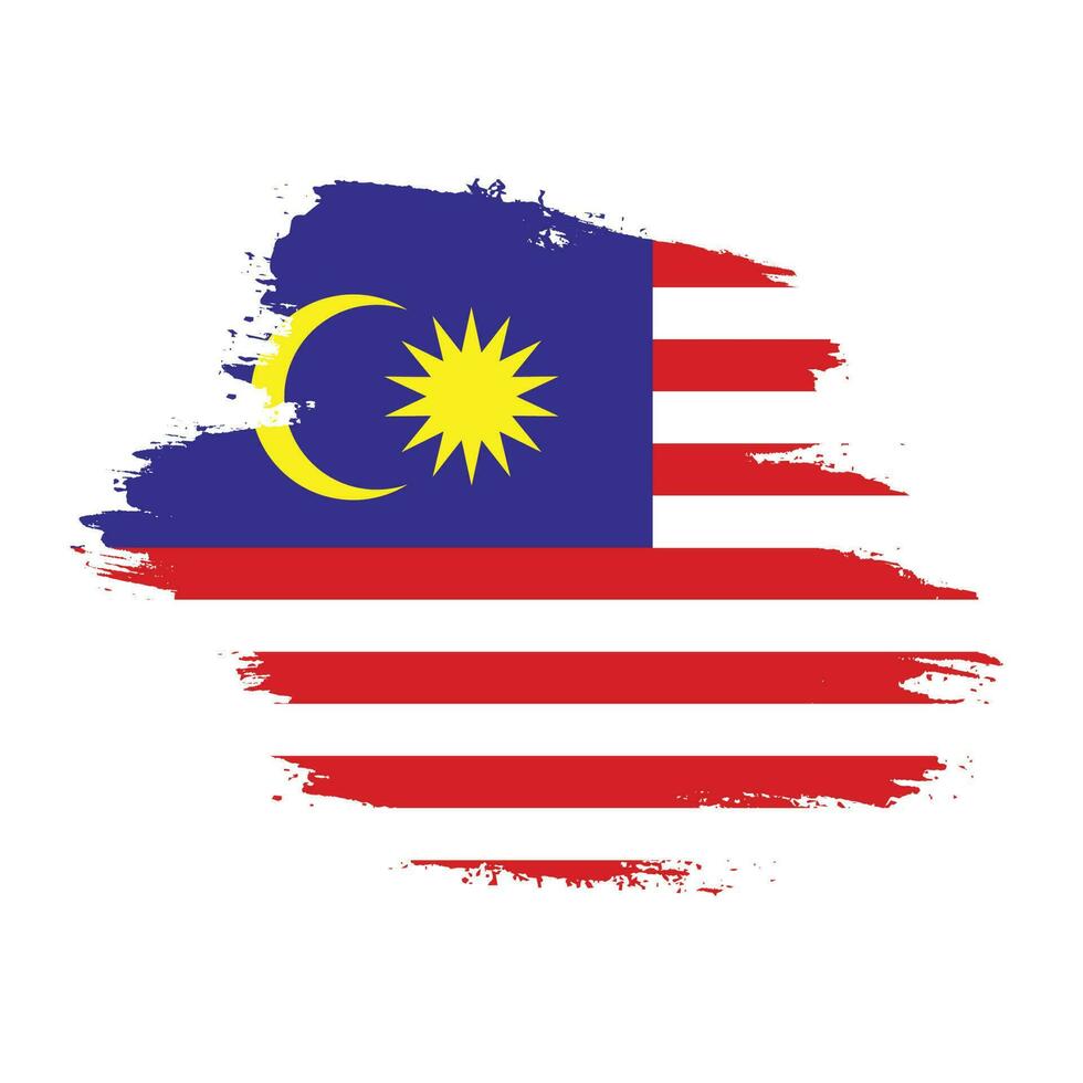 Vector brush stroke Malaysia flag