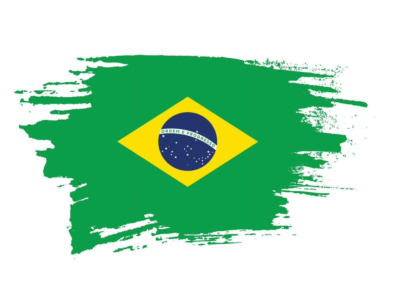 Graphic Brush stroke Brazil flag vector