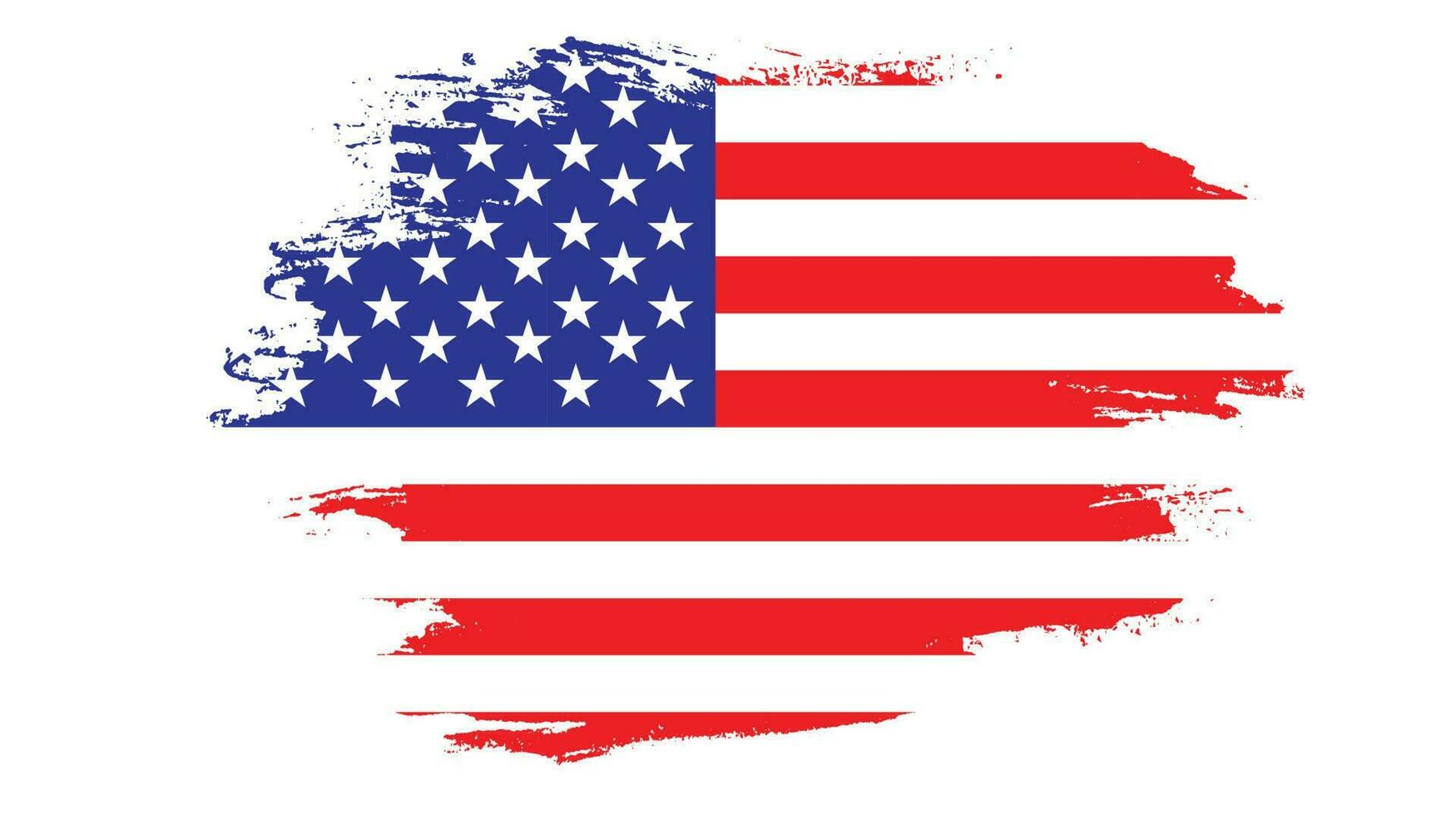 Paint brush stroke clipart USA flag vector