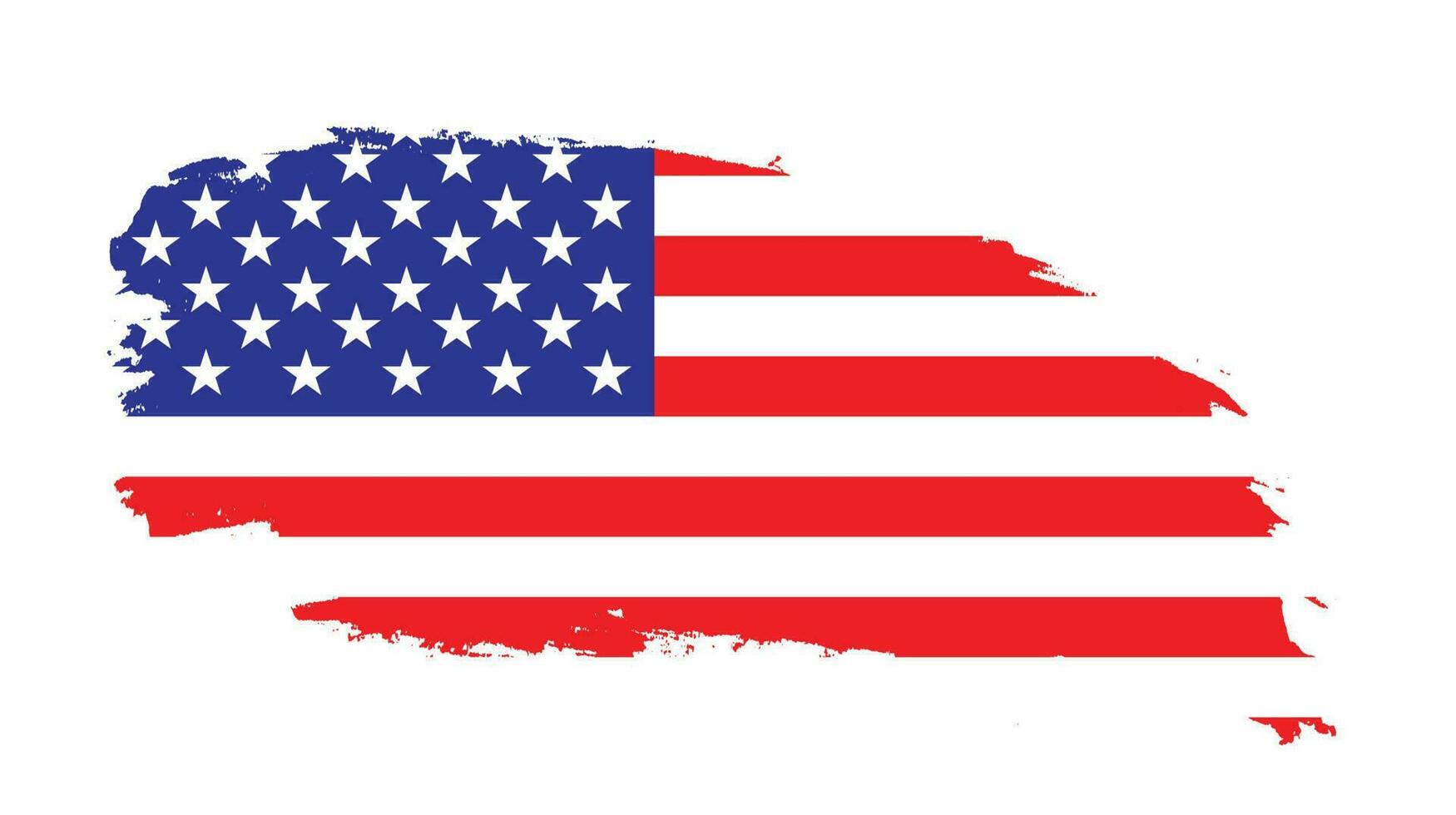 New hand paint brush USA flag vector