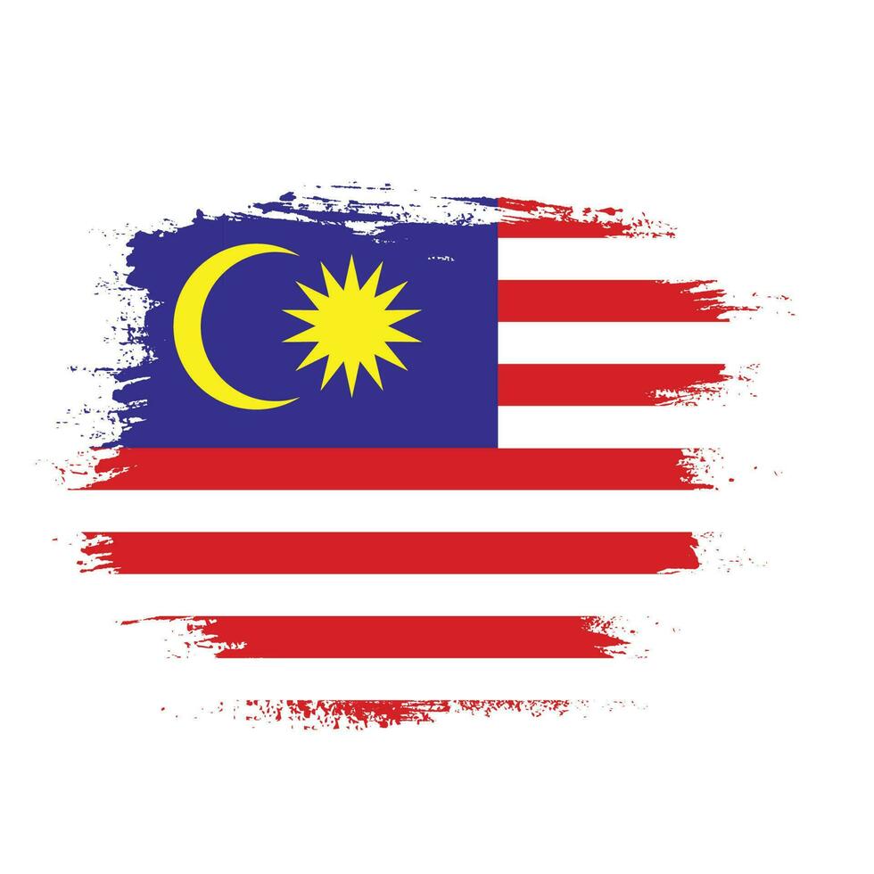 Splash brush stroke Malaysia flag vector