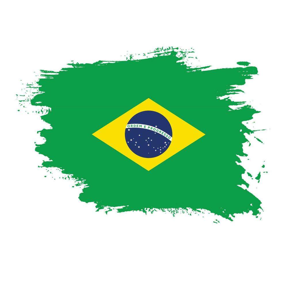 vector de bandera de brasil de forma de trazo de pincel