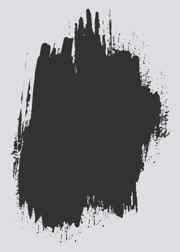 Black color paint brush stroke shape vector