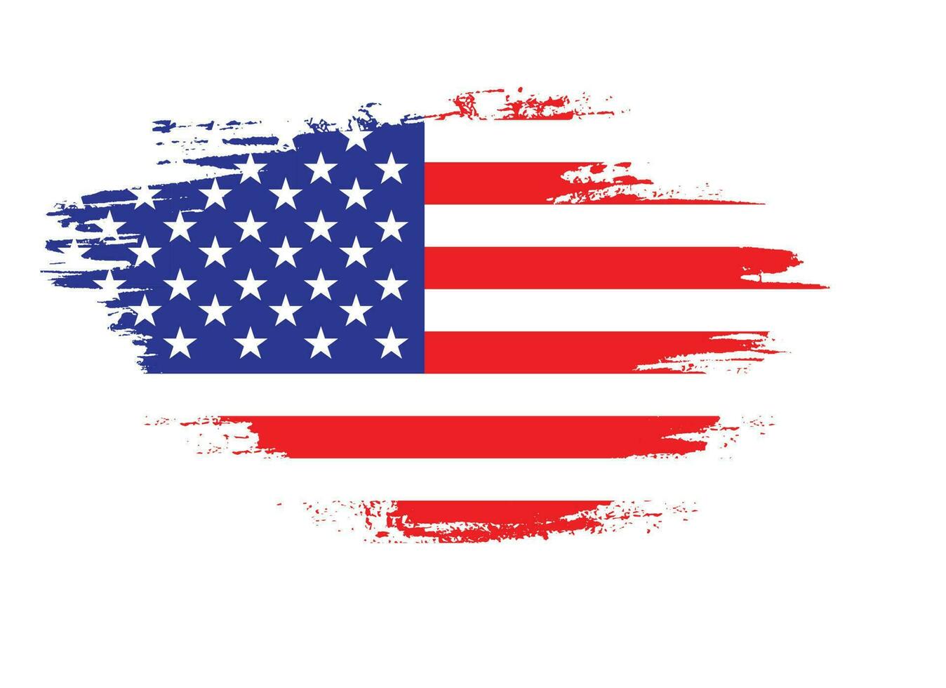 Abstract brush stroke USA flag vector image