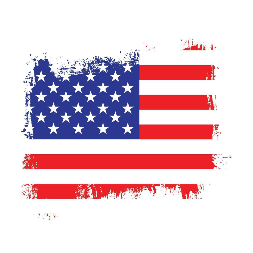 Abstract USA grunge texture flag design vector