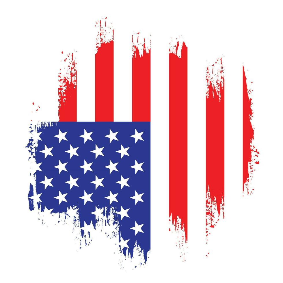 Ink brush stroke USA flag vector